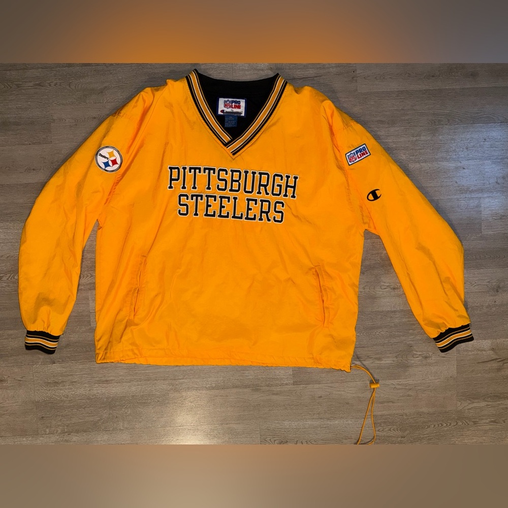 Pittsburgh Steelers Pro Line Champion Pullover Jacket Size XXL 1990's